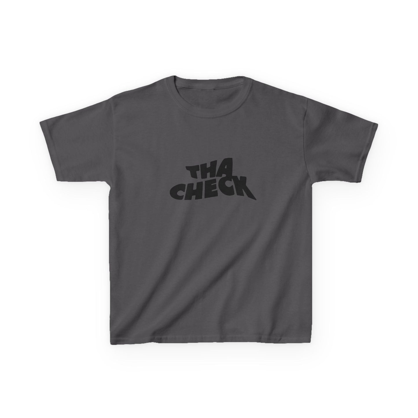 Stylish Kids Heavy Cotton Tee - 'THA CHECK' Statement Shirt