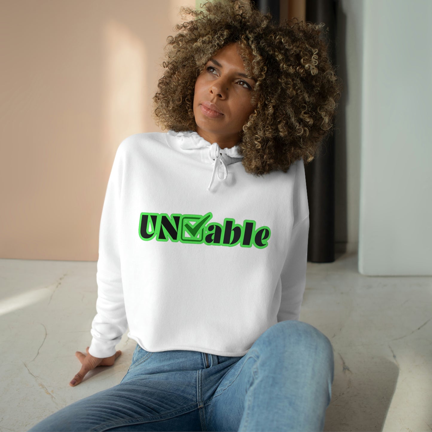 Uncheckable Baylor Green Crop Hoodie