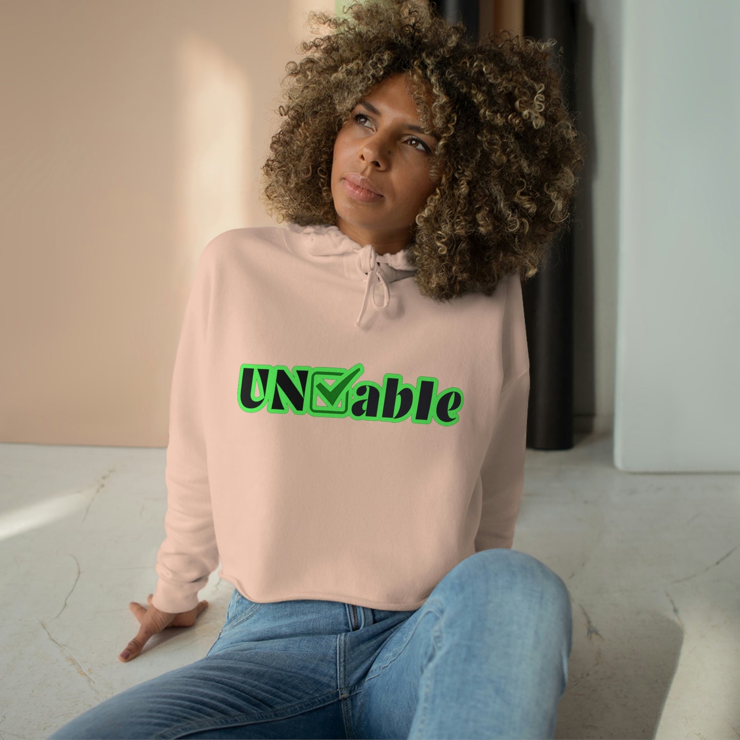 Uncheckable Baylor Green Crop Hoodie